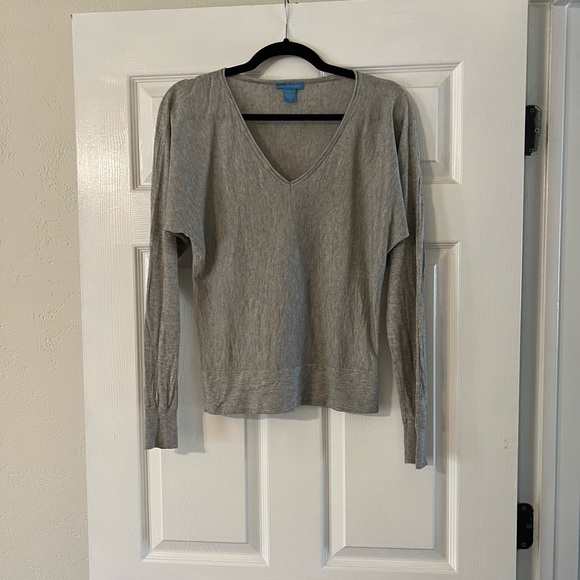 White + Warren Cashmere Fitted Sweater Gray Size Small - Picture 1 of 4